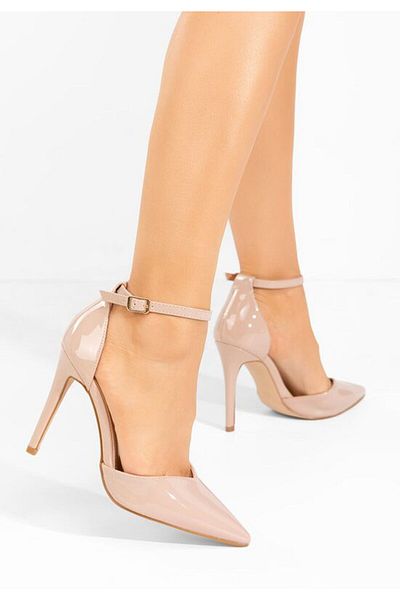 B T Shoes Nedera nude thin heel shoes