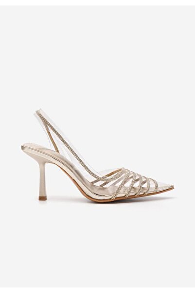 B T Shoes Ella gold thin heel shoes