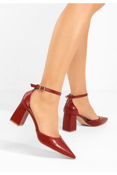 B T Shoes Red Nedelia chunky heel shoes