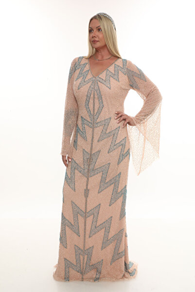 GATSBYLADY LONDON KLEO - EL İŞLEMELİ , TAŞEL DETAYLI ELBİSE