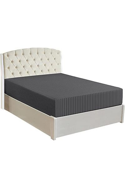 Comfy 3Pcs King Size Fitted 300tc Cotton Bedsheet set - Grey