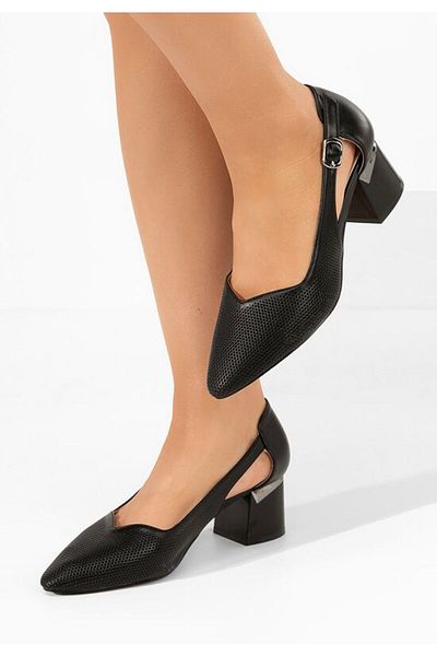B T Shoes Pantofi cu toc gros Jodee negri