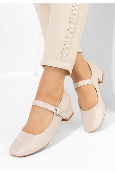 B T Shoes Pantofi cu toc mic Stephine bej