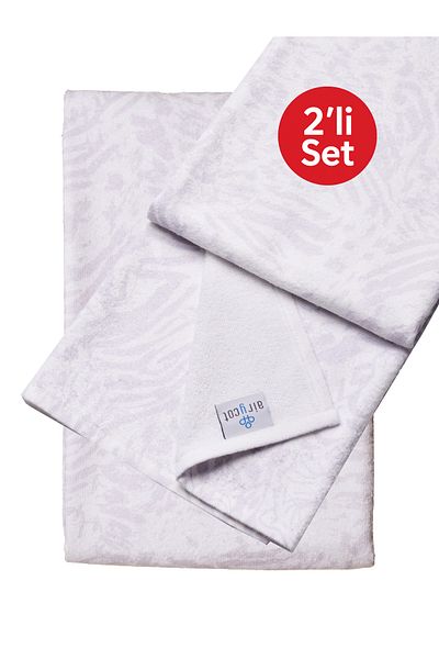 AİRYCOT Beach Towel Tiger Gray Set of 2