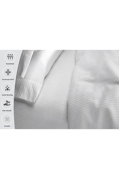 Comfy طقم ملاءات سرير من القطن عالي الجودة، مقاس كينج، مناسب للفنادق - أبيض