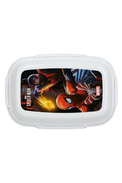 Marvel Spiderman 4-Clip Closure Lunch Box Black and White SUNS-4404MSL