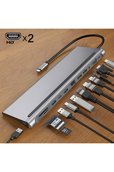 SMAYLİNG USB-C Çoklayıcı 12 Girişli | 4K HDMI + PD 100W