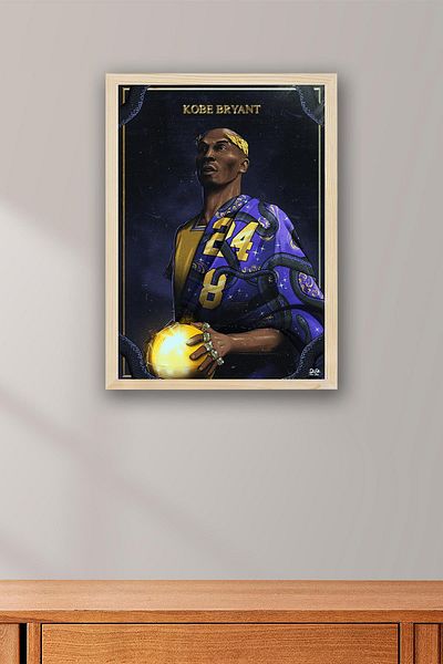 Saturn Pictură înrămată Kobe Bryant Roman Emperor - Poster de baschet NBA