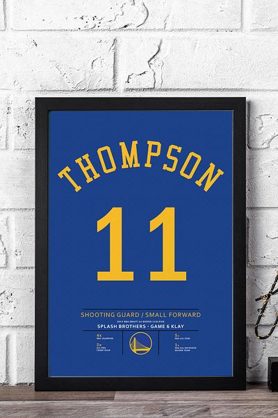 Saturn Tricou Klay Thompson cu cadru - Tricou NBA Golden State Warriors