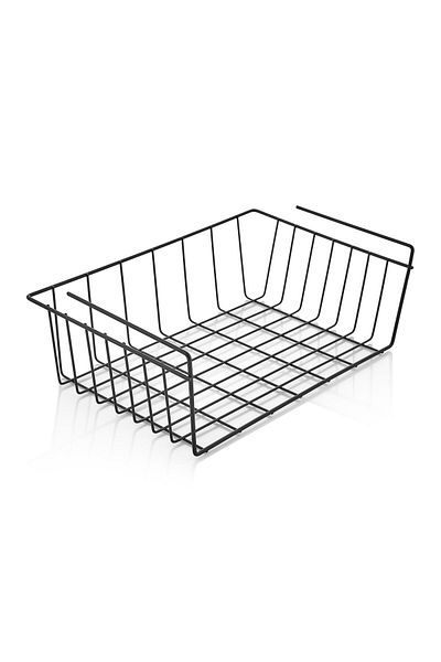 İLİVA Black Cabinet Kangaroo Shelf Hanging Basket Kitchen, Bathroom Organizer
