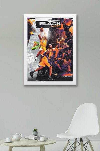 Saturn Pictură înrămată Kobe Bryant Black Mamba - Pictură poster NBA de baschet