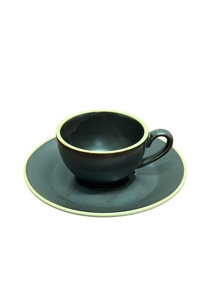 JOVY Set ceașcă și farfurie espresso, CAFFINO, porțelan mat, 80 ml negru
