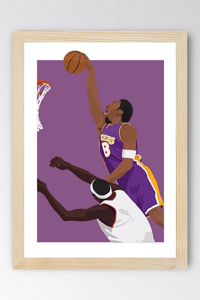Saturn Pictură înrămată Kobe Bryant - Pictură poster NBA de baschet