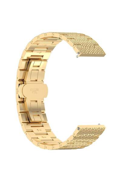 SKYDDAR INNOVATION Λουράκι από ανοξείδωτο ατσάλι για Samsung Galaxy Watch 4/5/Active 2, Huawei Watch GT 3/3 Pro, W052 - Χρυσό