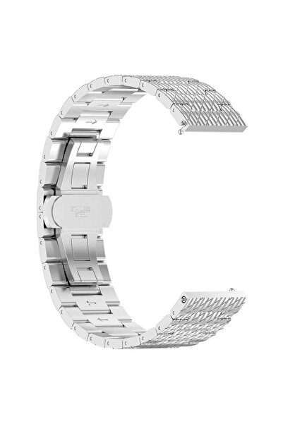 SKYDDAR INNOVATION Λουράκι από ανοξείδωτο ατσάλι για Samsung Galaxy Watch 4/5/Active 2, Huawei Watch GT 3/3 Pro, W052 - Ασημί