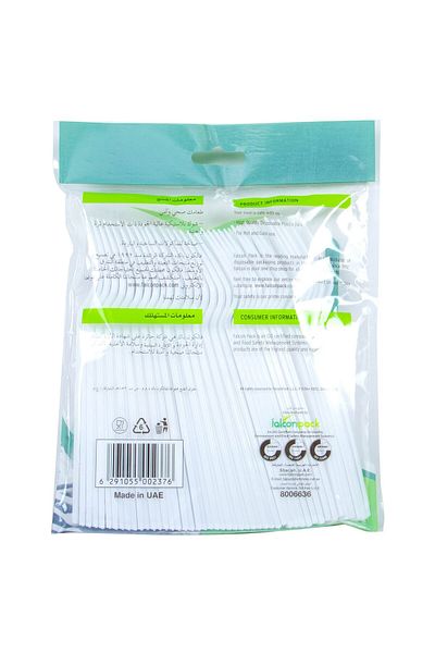 Falcon Plastic Forks 50pcs – 6.5-Inch Disposable White Cutlery for Parties & Events