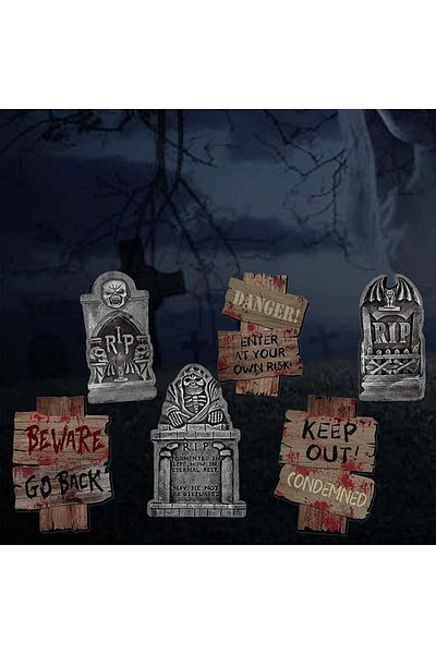 ALINILA Set of 6 ALINILA Halloween decorations, plastic/metal, multicolor