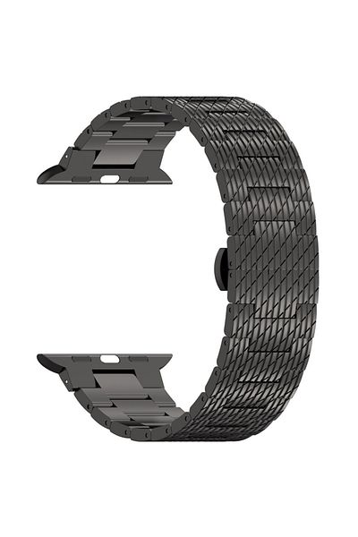 SKYDDAR INNOVATION Curea din oțel inoxidabil pentru Apple Watch 1/2/3/4/5/6/7/8/9/SE/SE 2 (38/40/41mm), W052 - Negru