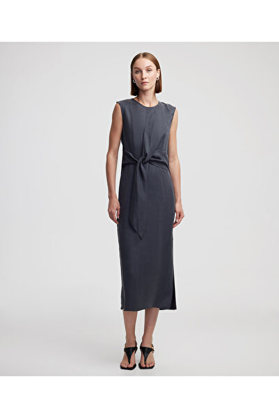 İpekyol Sabit kuşaklı midi elbise