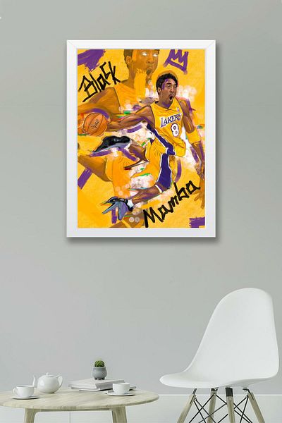 Saturn Pictură înrămată Kobe Bryant - Poster NBA Black Mamba