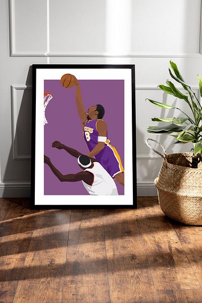Saturn Pictură înrămată Kobe Bryant - Pictură poster NBA de baschet