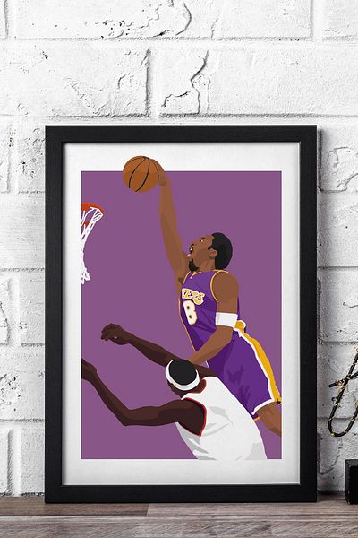 Saturn Pictură înrămată Kobe Bryant - Pictură poster NBA de baschet