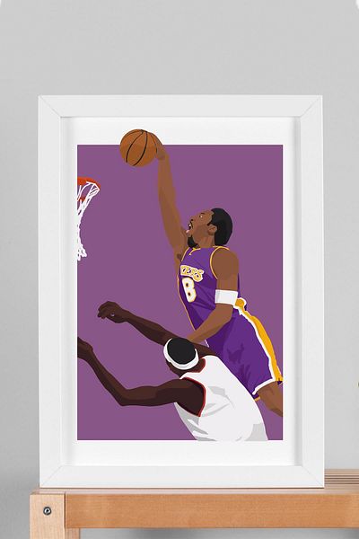 Saturn Pictură înrămată Kobe Bryant - Pictură poster NBA de baschet