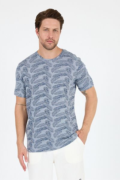Rodi Men's Crew Neck Patterned T-Shirt – 100% Cotton – Comfortable and Stylish Casual Short Sleeve T-Shirt 0115