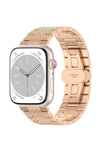SKYDDAR INNOVATION Stainless Steel Strap for Apple Watch 1/2/3/4/5/6/7/8/9/SE/SE 2 (38/40/41mm), W052 - Pink