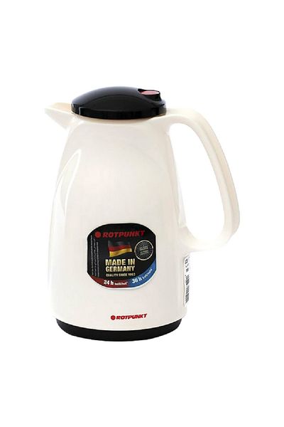 ROTPUNKT High-Quality Metallic Vacuum Jug White and Black 0.5 Liter