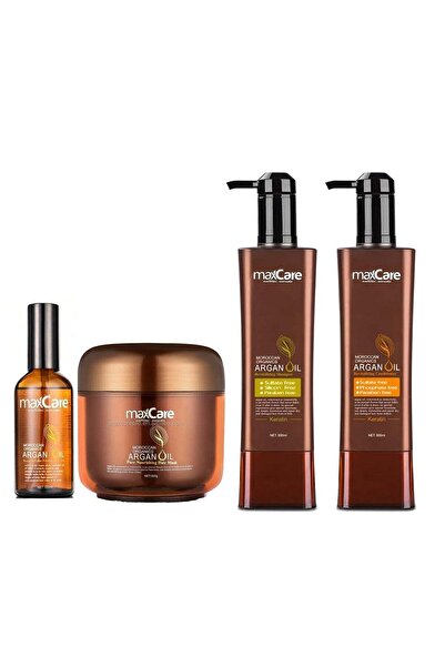 Maxcare مجموعة ناتشورال وندر - شامبو، بلسم، قناع، وسيروم أرجان لعلاج الشعر با...