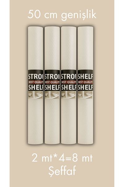 ESTRON 50 cm 2 Meters * 4 Pieces Transparent Color Non-Slip Cabinet Shelf Drawer Cover - Eva Material - Transparent