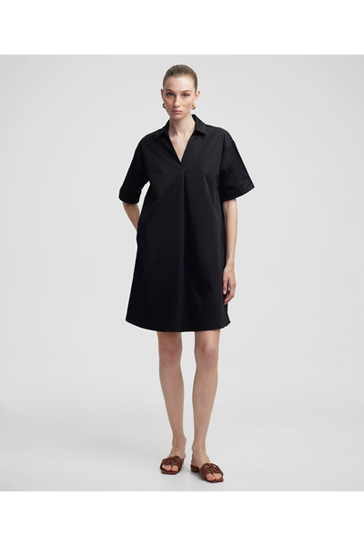 İpekyol Gömlek yaka cepli elbise