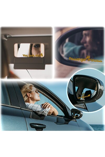 Ipg Araba Dikiz Aynası Etiketi Yolcu Aynası 3 Farklı Motive Edici Araba, Kask...