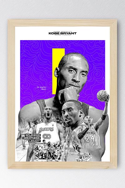 Saturn Pictură înrămate Kobe Bryant - Pictură poster NBA de baschet