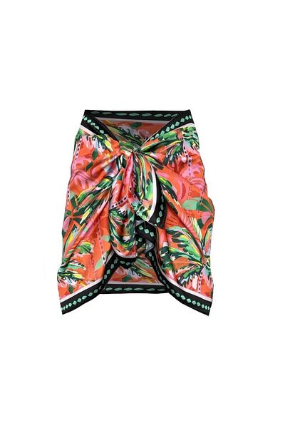 Bolder Coral Palm Orange Pareo (Does Not Show through) 50*145 cm