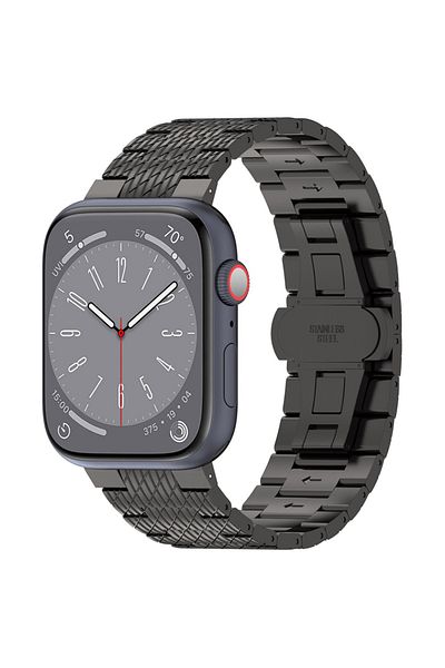 SKYDDAR INNOVATION Curea din oțel inoxidabil pentru Apple Watch 1/2/3/4/5/6/7/8/9/SE/SE 2 (38/40/41mm), W052 - Negru