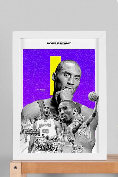 Saturn Pictură înrămate Kobe Bryant - Pictură poster NBA de baschet