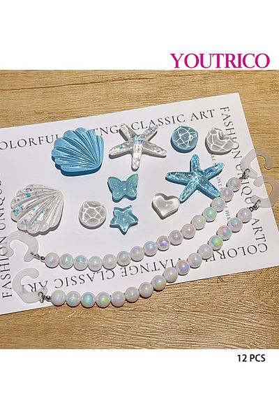 Youtrico 12pcs Ocean Starfish Jibbitz Charms for Slipper Ornament
