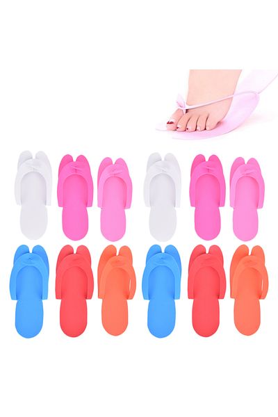 Choice 12 Pairs Random Color Disposable Foam Slippers Pedicure Slippper For Salon Spa Pedicure Foot Flip...