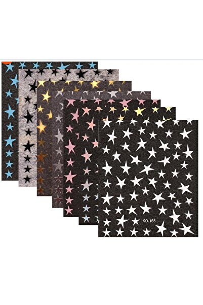 Choice مزيج 7 ألوان، مزيج 7 ملصقات أظافر نجوم ملونة، ملصقات خماسية غير منتظمة...