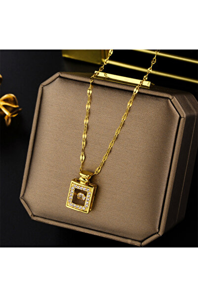 Choice 6041 قلادة عصرية من الفولاذ المقاوم للصدأ مطلية بالذهب عيار 18 قيراطًا...