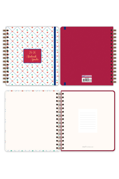 Matt Notebook 2025-2026 Akademik Kare Ajanda Spiralli - 17 Aylık