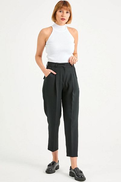 karpuzbutiks Belted High Waist Pants-36