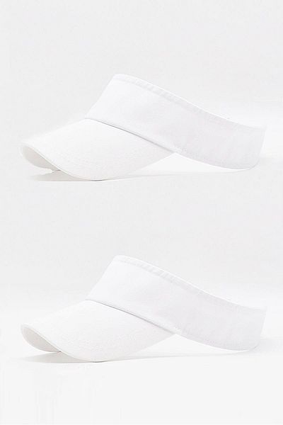 Külah Women's Tennis Visor Cap Beach Sunscreen Sports Hat 2 Pack White-White
