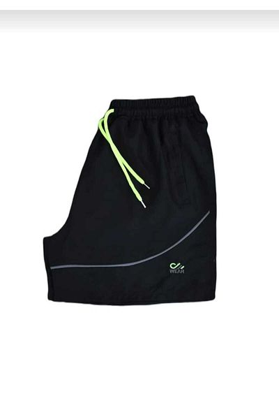 TUWAN sport Men's Large Size Black Zipper Pocket Mesh Sea Shorts
