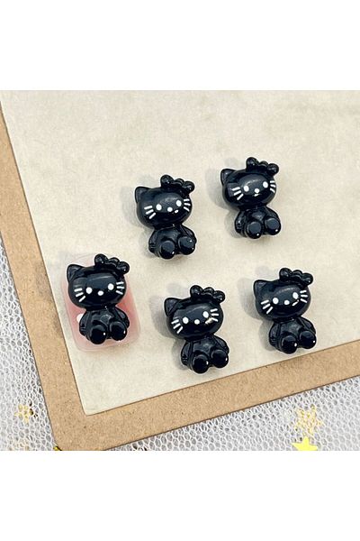 Miniso 3509-03 20Pcs DIY Nail Accessories: Hello Kitty Cartoon Nail Decor with Lovely 3D Bow and Cat Design
