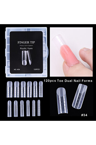 Choice 34 قالبًا، 120 قطعة من قوالب أظافر القدم ذات الشكل المزدوج، أطراف صناع...