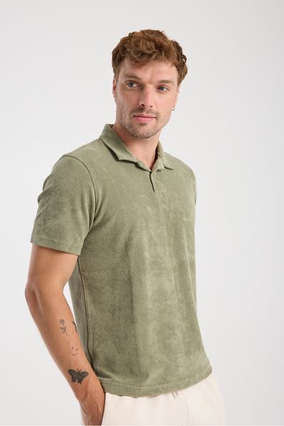 hateko Μπλουζάκι Raymons Terry Polo Collar από ύφασμα πετσετών