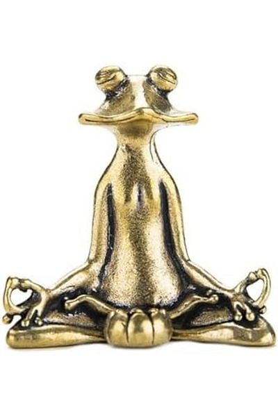 Generic Brass Zen Frog Ornament, Pure Copper Vintage Antique, Solid Heart Fragrance Insert Ornamen